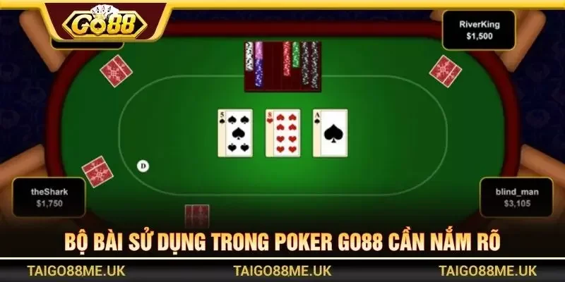 Bộ bài sử dụng trong Poker GO88 cần nắm rõ