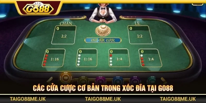 Các cửa cược cơ bản trong xóc đĩa tại Go88
