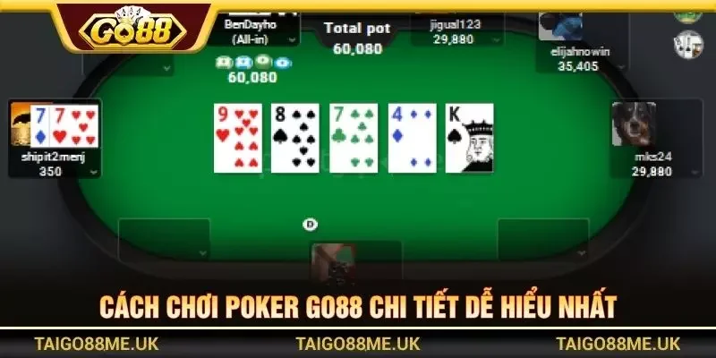 Cách chơi Poker GO88 chi tiết dễ hiểu nhất