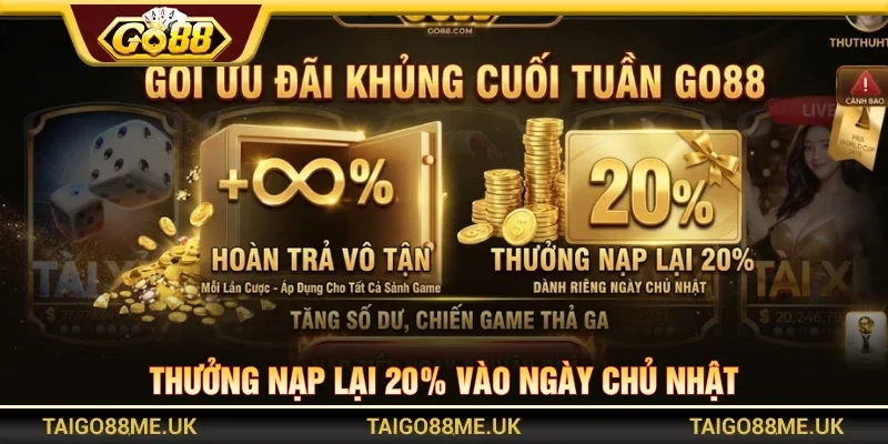 Khuyến mãi GO88 thưởng nạp vào cuối tuần