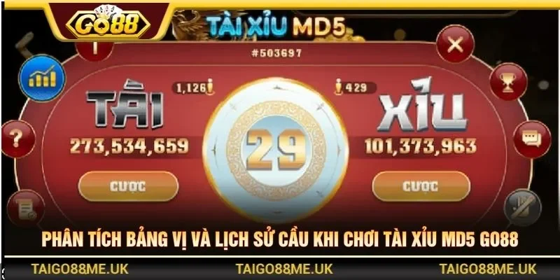 Phân tích bảng vị và lịch sử cầu khi chơi tài xỉu MD5 Go88