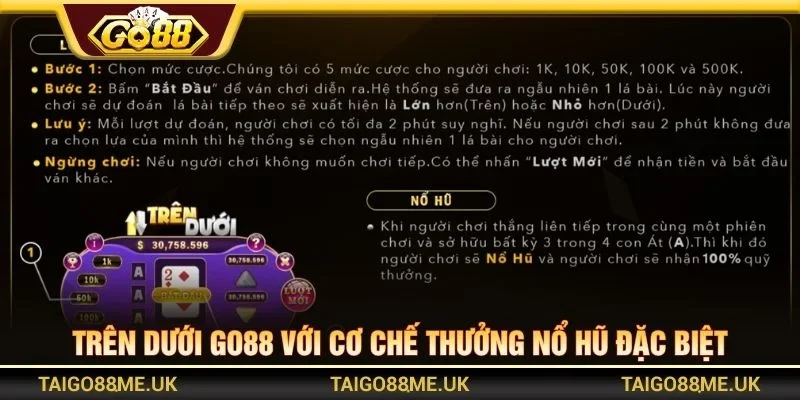 Trên dưới Go88 với cơ chế thưởng nổ hũ đặc biệt